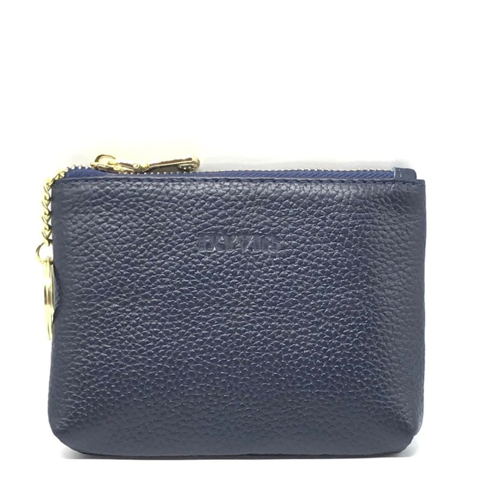 IXYVIA Leather Zip Coin Purse with Keychain Ring